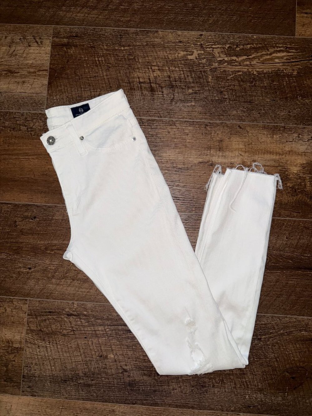 AG Adriano Goldschmied Farrah High Rise White Jeans GUC Size 24 R